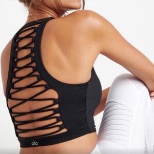 ALO Yoga Lace Back Cropped Bra Tank Top